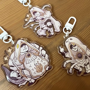 Godskin Noble Godskin Apostle Elden Ring Acrylic Keychain Acrylic Charm 2.5&quot; || 6cm From Software Gift Ideas Chibi Kawaii