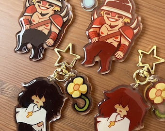 Lisa the Painful Buzzo and Lisa Armstrong 2.5&quot; || 6cm, 1.5&quot; || 3cm Double Acrylic Keychain Cute Acrylic Charm Gift Ideas Chibi Kawaii