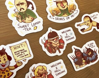 Stickers Lisa the Painful Buzzo Olan Hoyt Nern Guan Terry Hintz Rando Clint Moss Soup Guy 2.5" || 6cm indie game cute adorable kawaii