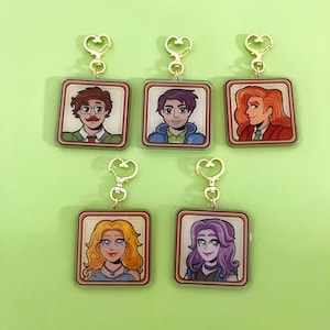 Stardew Valley Acrylic Keychain Acrylic Charm 2.5&quot; || 6cm Harvey Shane Elliott Harley Abigail Gift Ideas Chibi indie game Farm Game kawaii