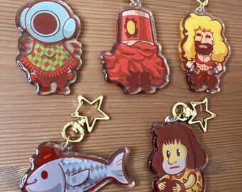 Lisa the Painful Bo Wyatt Queen Roger Buckets Harvey Alibastor Terry Hintz Acrylic Keychain Cute Acrylic Keychain Gift Ideas Chibi Kawaii