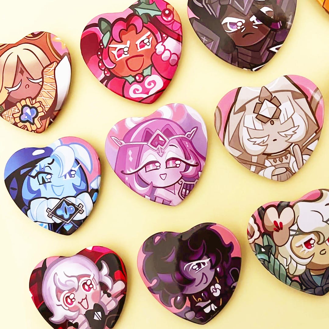 Cookie Run Kingdom Heart Pins Heart Pin 2.5" || 6cm Ancients Beasts ...