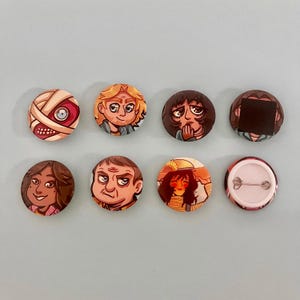 Mouthwashing Button Pins Button Pin 1.5&quot; || 3cm Curly Anya Daisuke Swansea Jimmy horror game Gift Idea Chibi indie game cute adorable kawaii