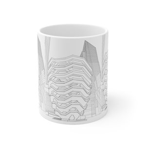 Kubek do kawy, kubek Vessel NYC, kubek ceramiczny 11 uncji, kubek Skyline, kubek z Nowym Jorkiem, prezent z Nowego Jorku, kubek podróżny, kubek dla miłośników kawy