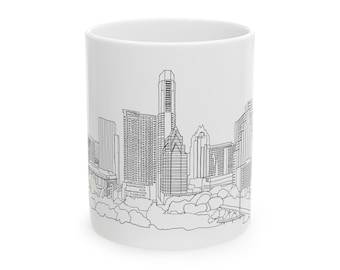 Kaffemugg, Austin keramikmugg, (340 g, 450 g), Texasmugg, kaffemugg Texas, Austin Skyline-mugg, present till vänner, kaffeälskare, Austin-mugg