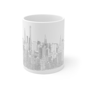 Kubek NYC Skyline, 11oz Ceramic Coffee Cup, Kubek Skyline, Nowy Jork, Prezent z Nowego Jorku, Kubek podróżny, Kubek dla miłośników kawy, Sztuka na kubku
