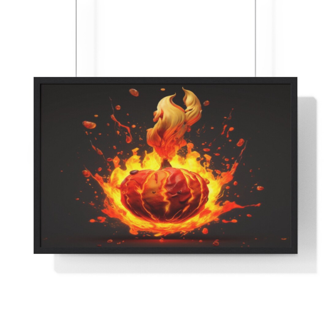 Vibrant Flame Fruit Elemental Theme Blazing Fruit Devil Fruit Art Mystical Fruit Prints Etsy