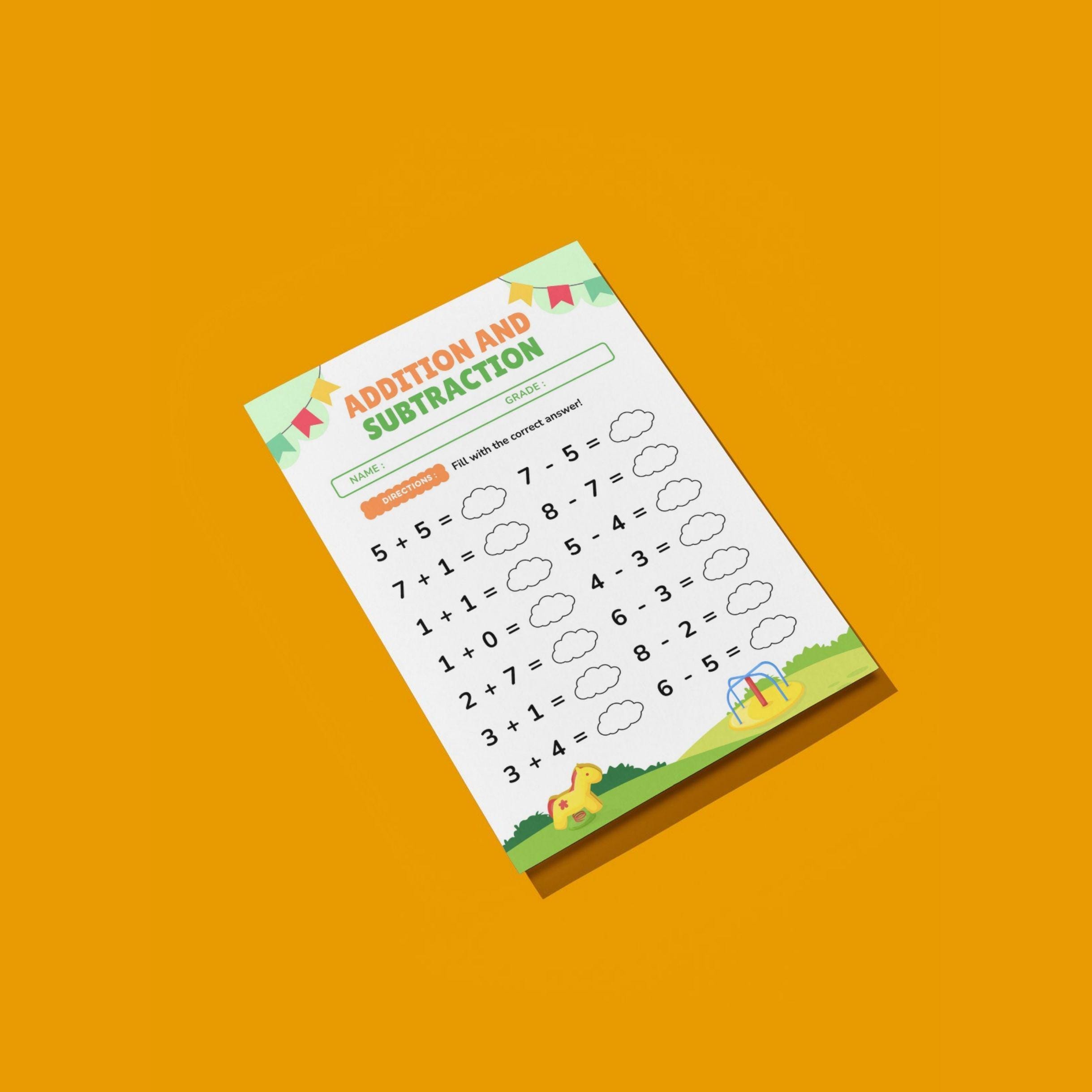 Printable Addition and Subtraction Worksheet for Kids – Fun Math ...