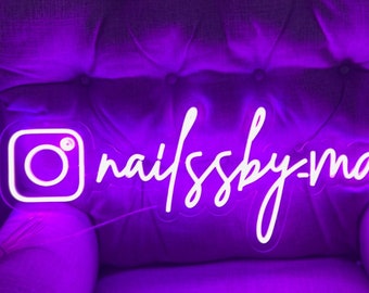 Custom Instagram Name Neon Sign | Room Decor | LED Neon Light| Neon Bar Sign| Neon Bedroom Sign | Party Light | Personalized | Neon