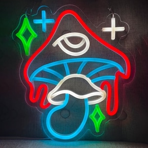 Custom Mushroom Neon sign, Cute Mushroom Neon Sign, Neon Sign Bedroom, Home Room Wall Decor, Mystical Mushroom Neon Sign Night Light Lamp