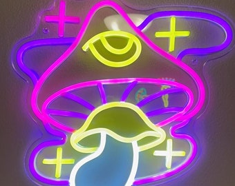 Custom Mushroom Neon sign, Cute Mushroom Neon Sign, Neon Sign Bedroom, Home Room Wall Decor, Mystical Mushroom Neon Sign Night Light Lamp