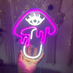 Custom Mushroom Neon sign, Cute Mushroom Neon Sign, Neon Sign Bedroom, Home Room Wall Decor, Mystical Mushroom Neon Sign Night Light Lamp