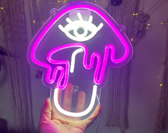Custom Mushroom Neon sign, Cute Mushroom Neon Sign, Neon Sign Bedroom, Home Room Wall Decor, Mystical Mushroom Neon Sign Night Light Lamp