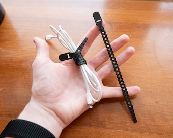 3D Printed Reusable Cable Ties (4 pack)