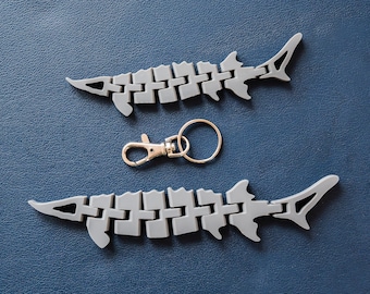 Articulated Sturgeon Fidget Toy and Keychain