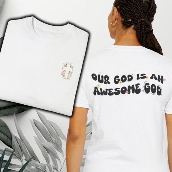 Our God is an Awesome God, Christian Shirt svg, Christian Apparel, Christian Quotes svg, Christian Crewneck T-Shirt