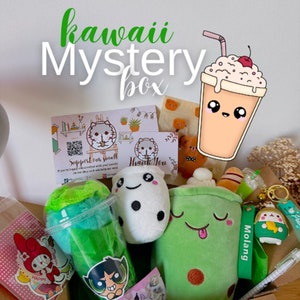 Kawaii Mystery Box Sanrio Gift Bundles für Mädchen Kawaii Briefpapier Box Taschen Geschenkbox für sie Kawaii Schlüsselanhänger Kawaii Plushies Grab bag