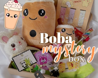 Boba Kawaii Bundle Boba kawaii Mystery Bundle Kawaii Boba tea Plushies Kawaii Boba keychains Birthday surprise box Kawaii stickers sheets