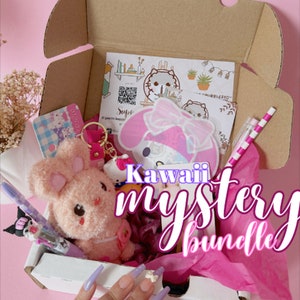 Kawaii Mystery Box Sanrio Gift Bundles für Mädchen Kawaii Briefpapier Box Taschen Geschenkbox für sie Kawaii Schlüsselanhänger Kawaii Plushies Grab bag