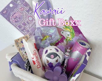 Kawaii Mystery box , Gift box for her , Surprise box , Cute plushie , Cute asian snacks bundle, Cute snack box, Self care box for her