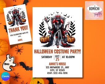 Eat Drink be Scary Halloween Kostüm Party Einladung (Digitaler Download)