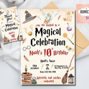 Wizard Birthday Invitation, Wizard Party Invitation, Witches and Wizard Invitation, Magical Invitation, Magical Birthday Party Invitations image 5