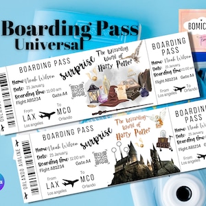 Bearbeitbar Die Zaubererwelt Parkticketvorlage, bearbeitbare universelle Ticketparkvorlage, Parkthemavorlage, Orlando Parkticketgeschenk