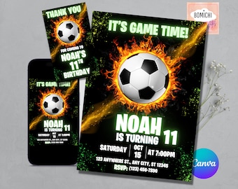 Soccer Birthday Invitation Template, Game Time (Digital Download)