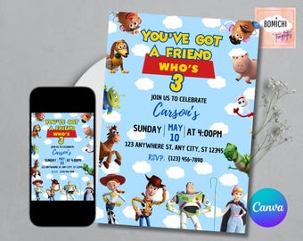 Editable Toy Story Birthday Invitation Template (Digital)