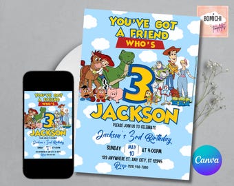 Editable Toy Story Birthday Invitation, 3rd Birthday Party (Digital)