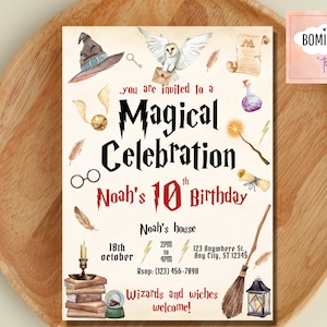 Wizard Birthday Invitation, Wizard Party Invitation, Witches and Wizard Invitation, Magical Invitation, Magical Birthday Party Invitations image 6