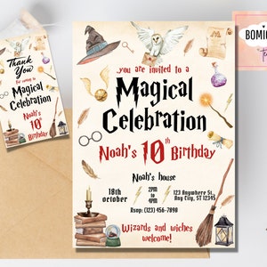 Wizard Birthday Invitation, Wizard Party Invitation, Witches and Wizard Invitation, Magical Invitation, Magical Birthday Party Invitations image 7