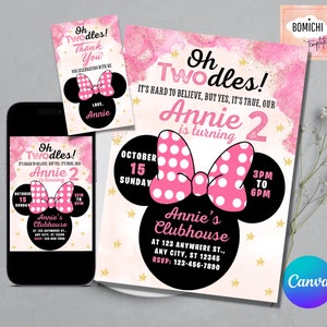 Oh twodles invitation, 2nd Birthday Invitation Printable, Oh Twodles Invite, Girl oh twodles Invite, INSTANT DOWNLOAD