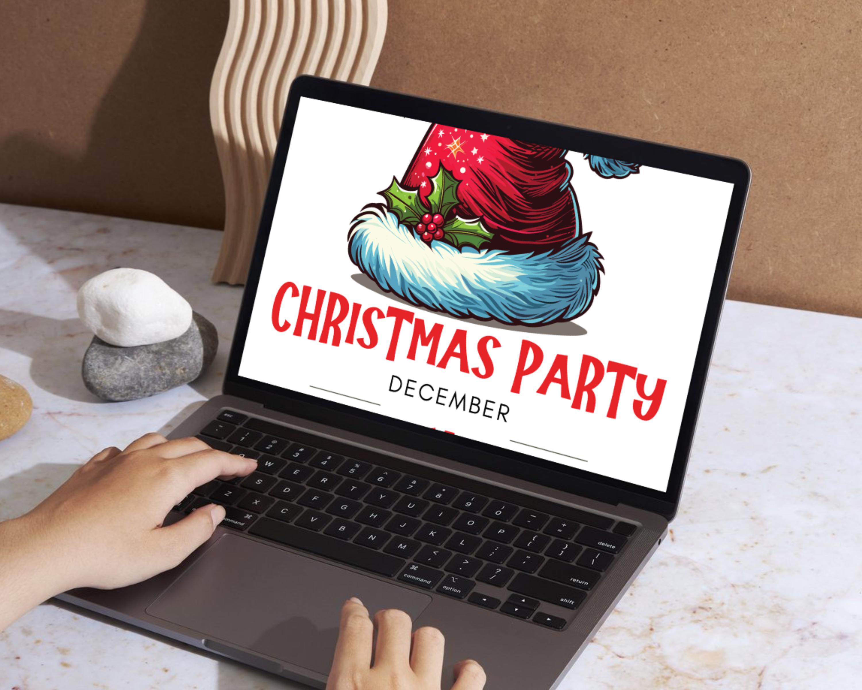 Editable Santa Hat Christmas Party Invitation (digital Printable) - Etsy