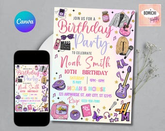 Hannah Montana Birthday Invitation Editable Printable