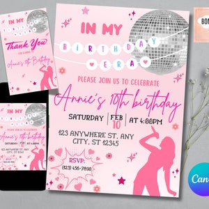 Editable In My Birthday Era Invitation, Eras Invitation, Friendship Bracelet Invite, Birthday Era Invitation, Taylor Invite