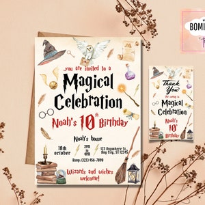 Wizard Birthday Invitation, Wizard Party Invitation, Witches and Wizard Invitation, Magical Invitation, Magical Birthday Party Invitations image 8