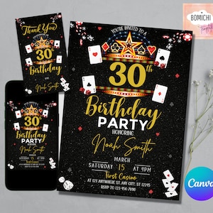 Casinoverjaardagsuitnodiging, pokerverjaardagsuitnodiging, Casino Night Invite, Casino Pensioenfeest, Ace Plying Cards, GRATIS bedanktag