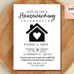 Housewarming Invite, Editable Housewarming Invitation, Printable Home Sweet Home Card, FRRE thank you tag, INSTANT DOWNLOAD image 5