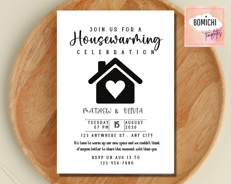 Housewarming Invite, Editable Housewarming Invitation, Printable Home Sweet Home Card, FRRE thank you tag, INSTANT DOWNLOAD image 5