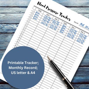 May include: A printable blood pressure tracker for the month of October 2024. The tracker has columns for time, AM-1, AM-2, PM-1, and PM-2. The tracker is designed to be printed on US letter or A4 paper.
