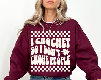 Crocheter Crewneck For Crochet Lovers, Crochet Sweatshirt, Funny Crochet Lover Gift, Yarn Lover, Cute Crochet Sweater, Crocheting Hoodie