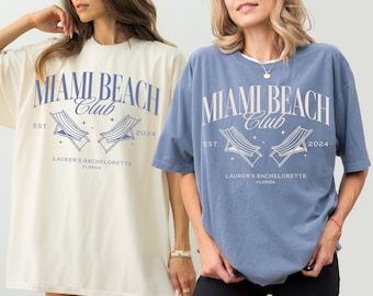 Beach Bachelorette Merch Comfort Colors, Luxury Charleston Bach Shirt, Miami Florida Social Club Tee, Brides Last Splash,Bridesmaid Proposal