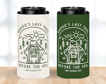 Brides Last Trail Camp Bachelorette Party, Camping Can Cooler, Hiking Bachelorette Party Favors, Mountain Bachelorette, Bridesmaid Cozies