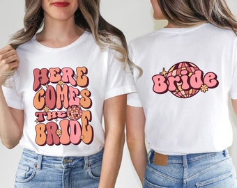 Disco Bachelorette Shirts for Last Disco Bachelorette Party, Personalized Matching Shirts, Retro Last Disco Bachelorette Tees, Retro Bride