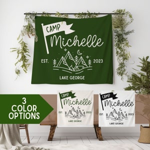 Camp Bachelorette Party Banner, Camping Bachelorette Party Sign,Glamping Wall Tapestry,Mountain Bridal Shower Custom Backdrop,Birthday Party