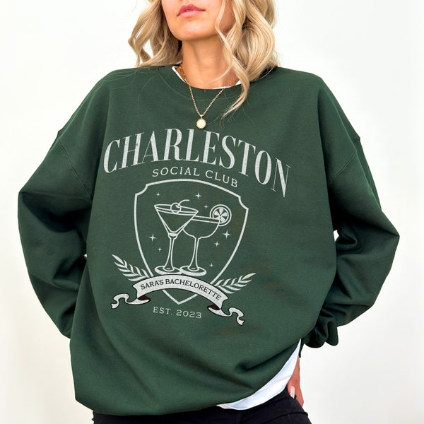 Custom Location Bachelorette Party Sweatshirt, Charleston Bachelorette, Trendy Bridal Party, Social Club, Luxury Bach, Bachelorette Merch