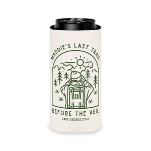 Brides Last Trail Camp Bachelorette Party, Camping Can Cooler, Hiking Bachelorette Party Favors, Mountain Bachelorette, Bridesmaid Cozies image 7