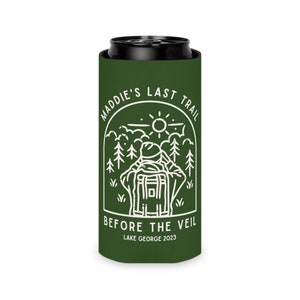 Brides Last Trail Camp Bachelorette Party, Camping Can Cooler, Hiking Bachelorette Party Favors, Mountain Bachelorette, Bridesmaid Cozies image 5