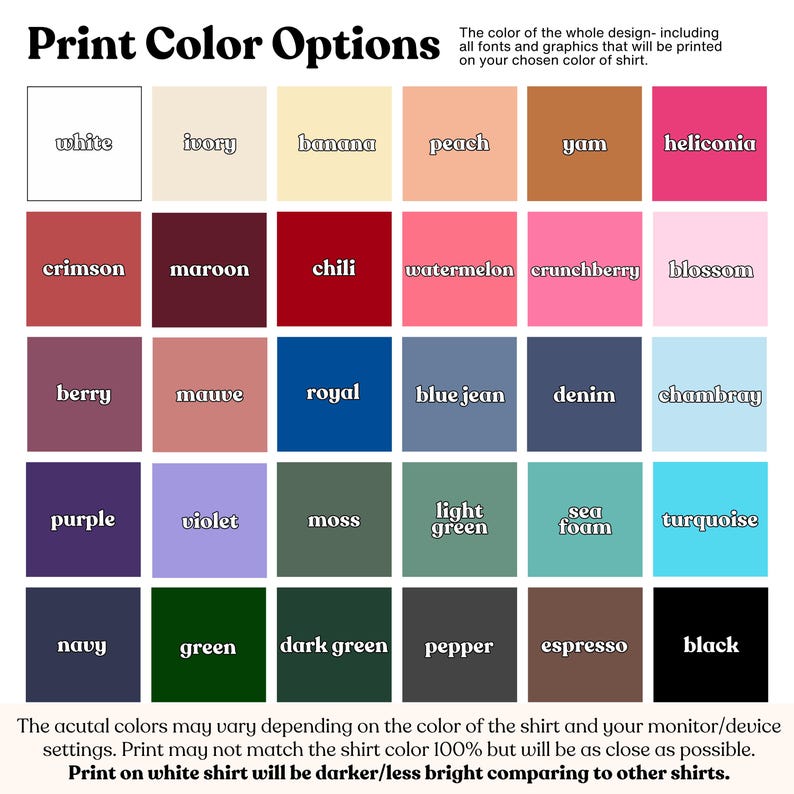 a color chart of different shades of paint